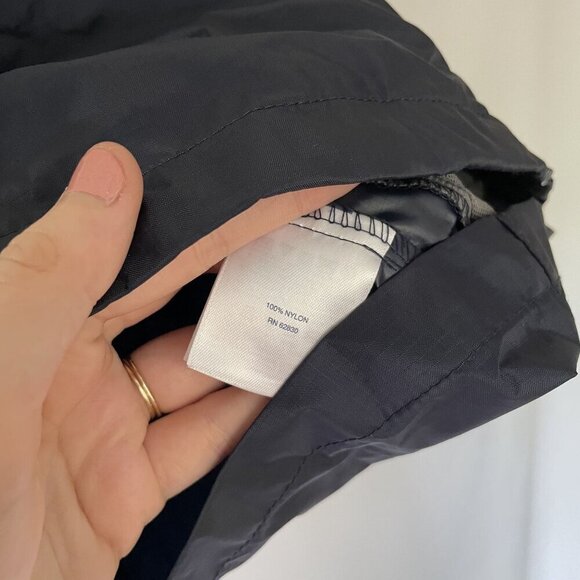 Lands' End navy blue women's size medium nylon windbreaker jacket with hood - Picture 8 of 10